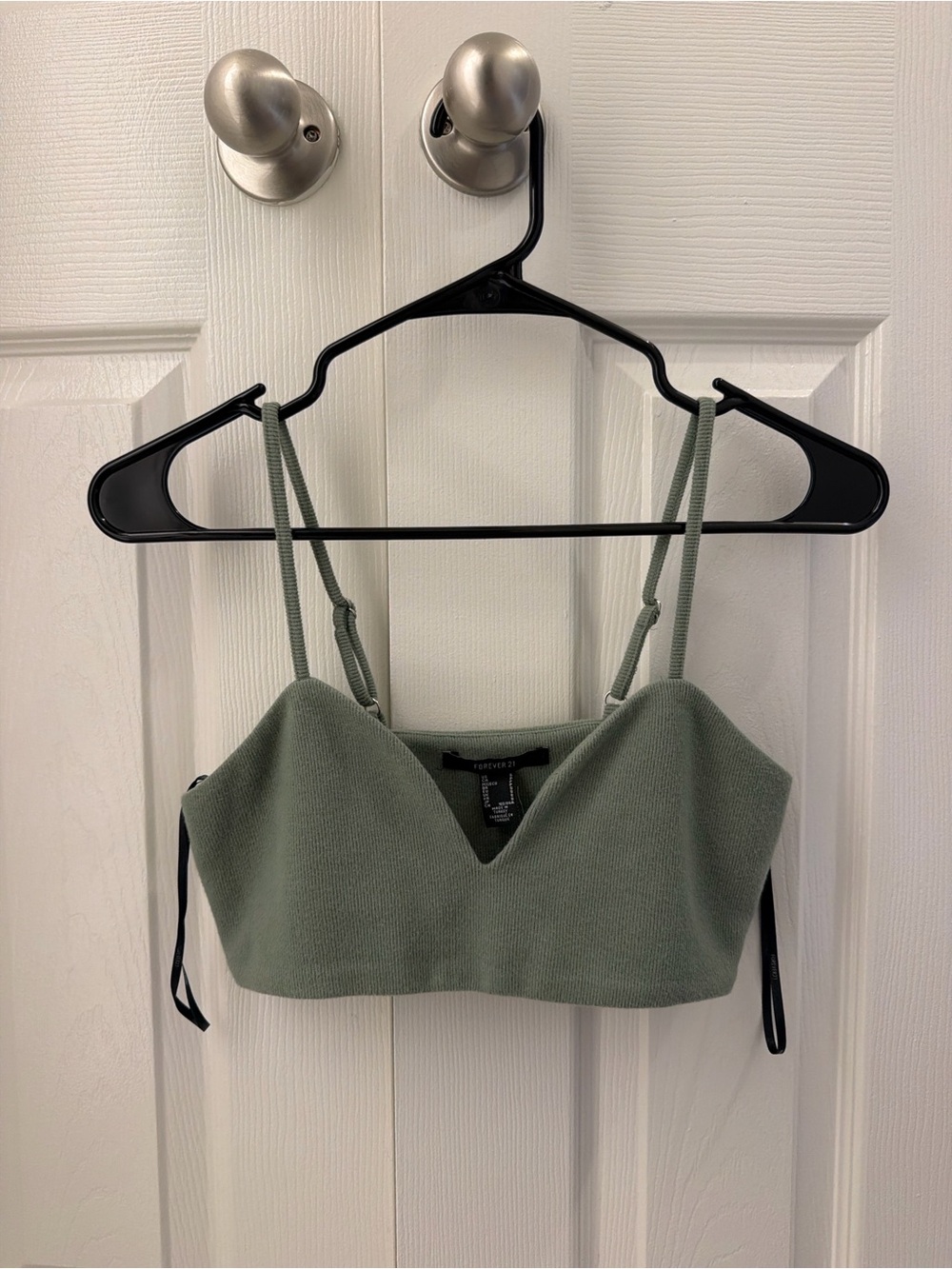 Forever 21 Sage Green Cropped Bralette Top